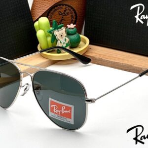 RAY-BAN Black & Silver 3025 Oval Aviator Metal Trendy Hot Favourite Wintage Sunglass For Unisex.