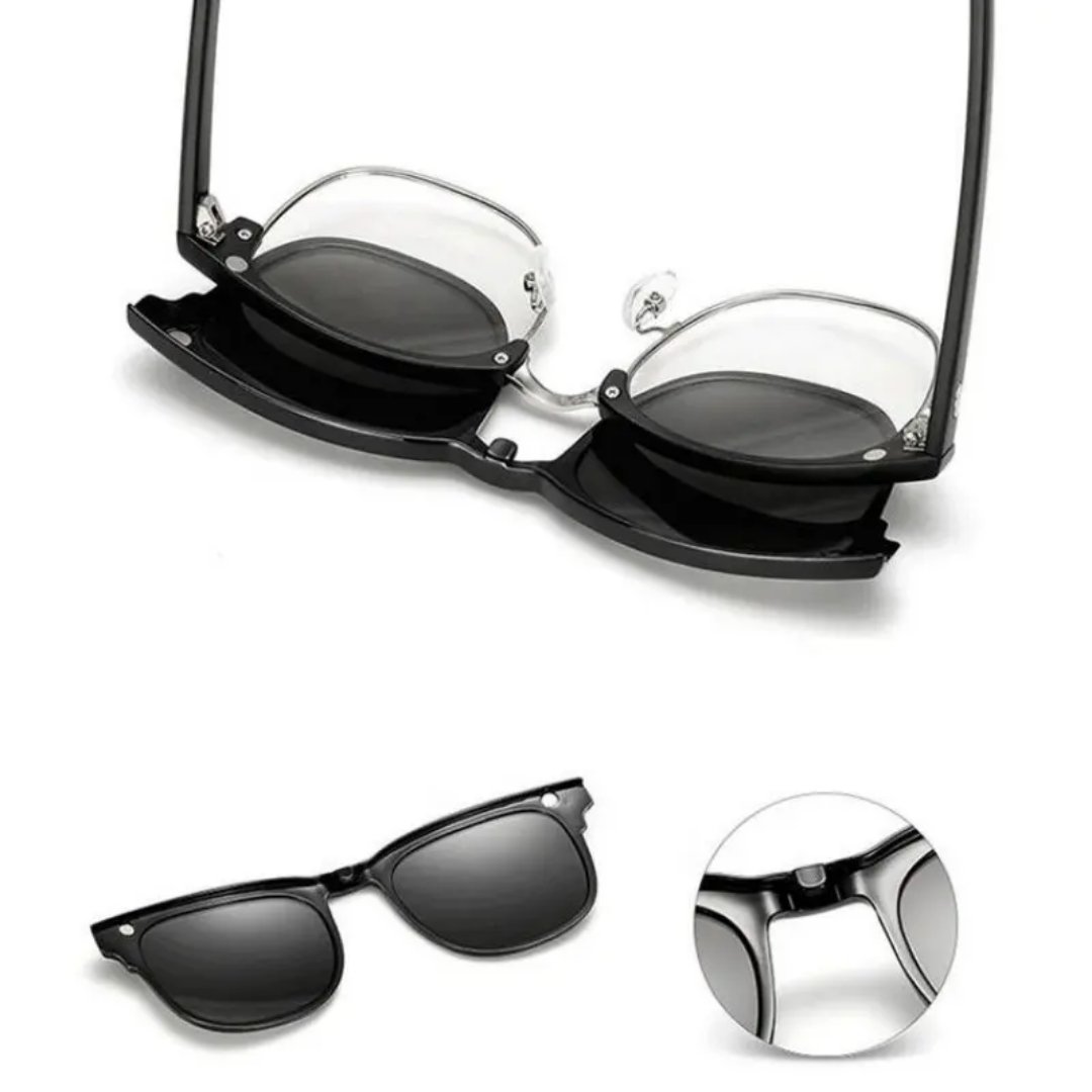 6 In 1 Spectacle Frame Men Women With 5 PCS Clip On Polarized Sunglasses Magnetic Glasses Male Computer Optical - Image 4
