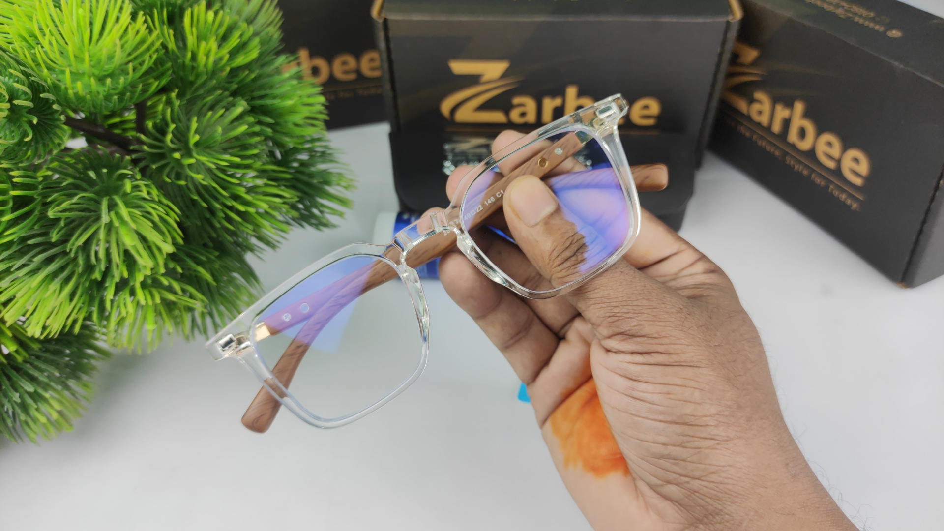 Retro Anti Blue Computer Glasses For Man / ForWomen Flexible TR90 Square Eyeglasses Frame Filter Blue Light Glasses - Image 3