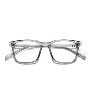 Denson Branded Anti Blue Bight Blocking Glasses for Men and Women Gray Transparent