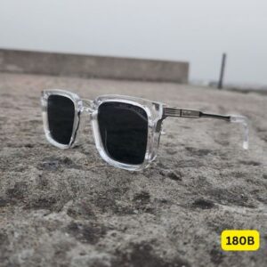White Frame Black Lens Casual Eye Wear Glasses - Sun Glass For Men