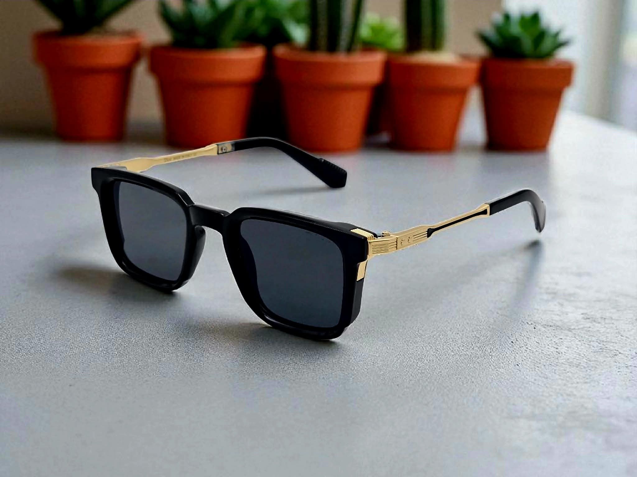 Luxury premium quality sunglass "Elevate Your Look with Bold Black & Gold Shades 🕶️ - Image 2