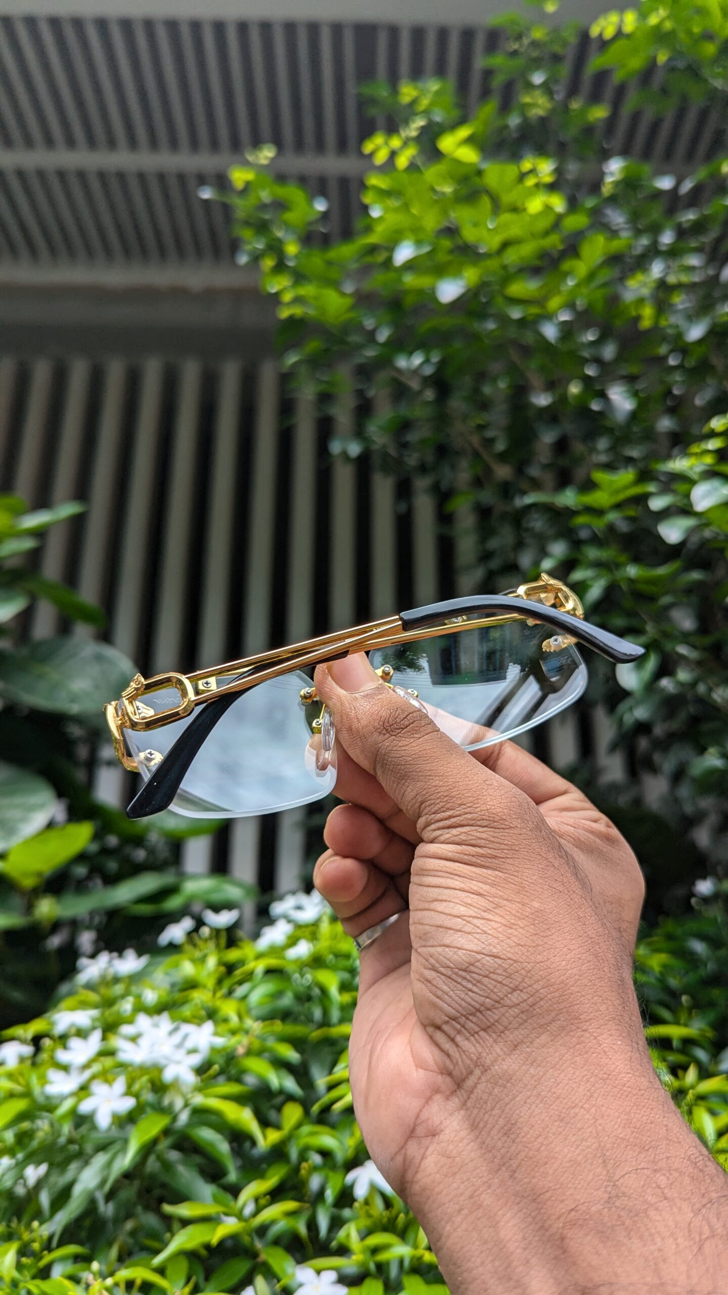 Rectangle Sunglasses for Men Women Rimless Square Shade Eyewear Frameless Vintage Square Glasses - Image 4