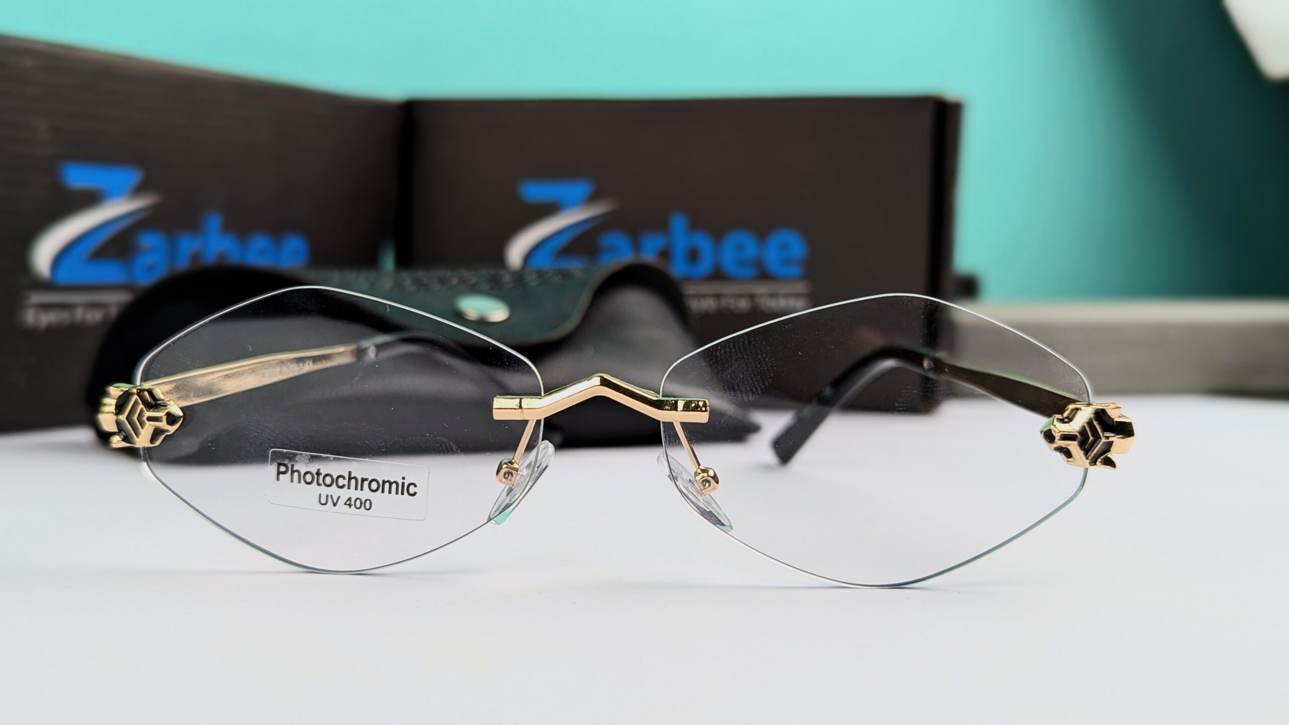 Metal Shades Eyewear Luxury Brand Small Rhombus Vintage photochromic Black&Golden Sun Glasses