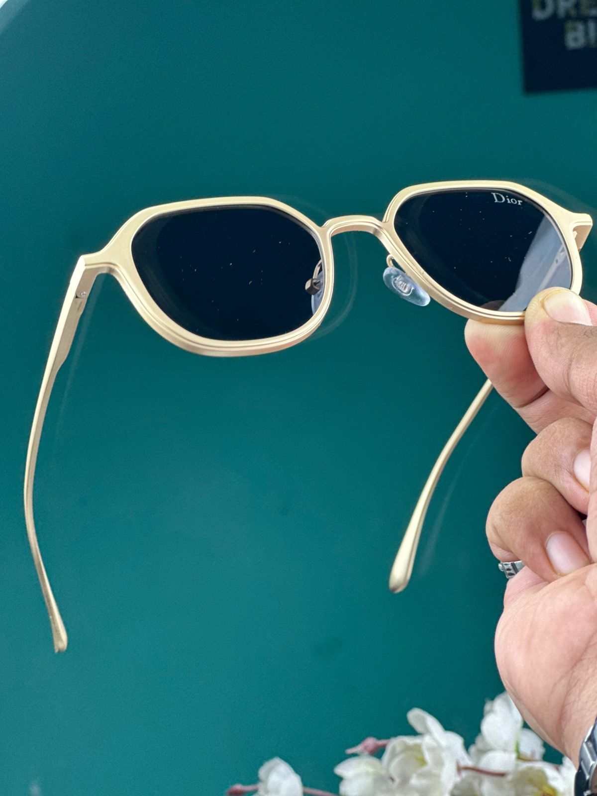 New Trending Dior Sunglasses -(golden color frame Lens color Black) - Image 4