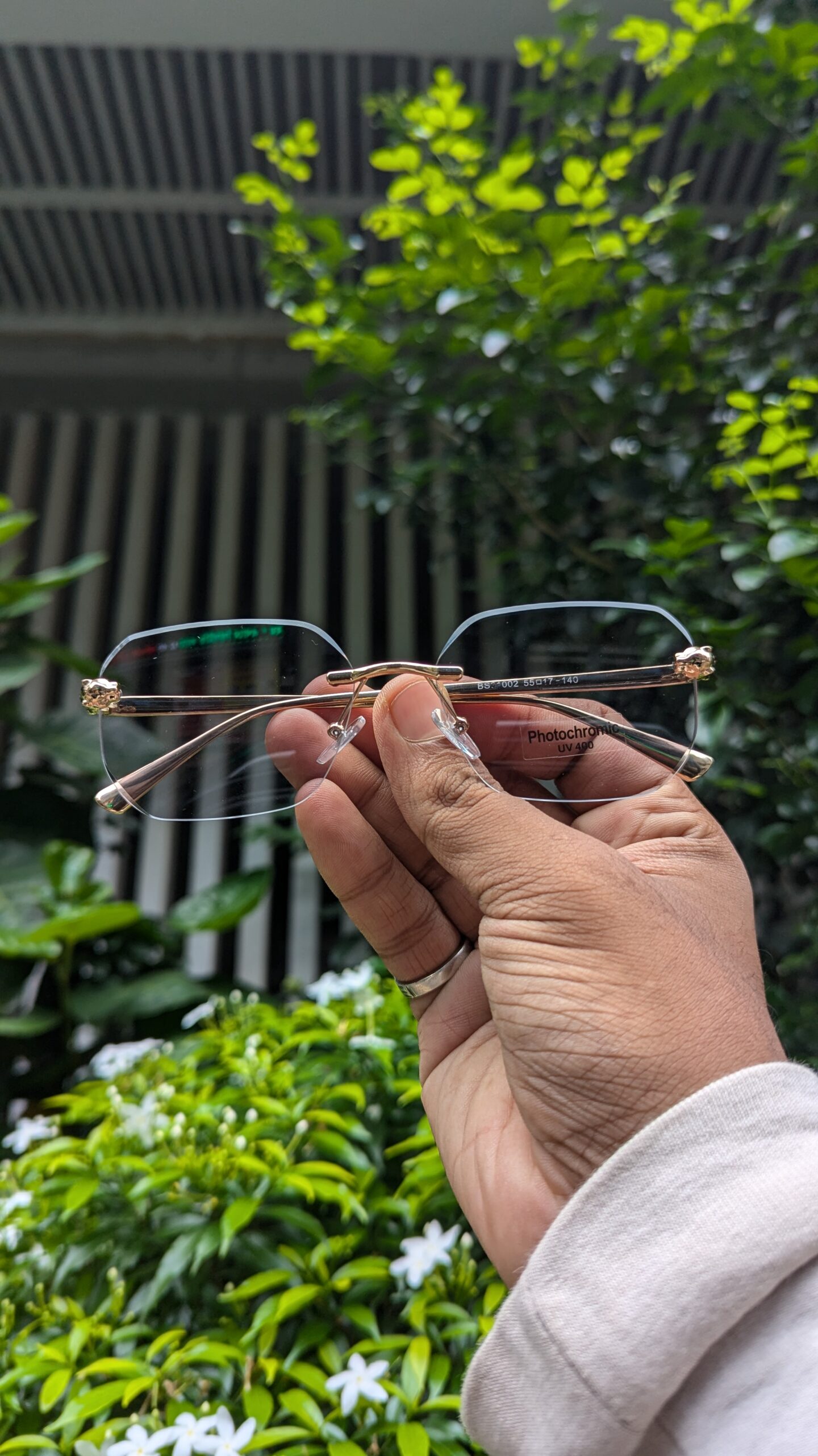 Ahora Rimless Anti Blue Light Blocking Reading Presbyopia photochromic Eyeglasses - Image 3