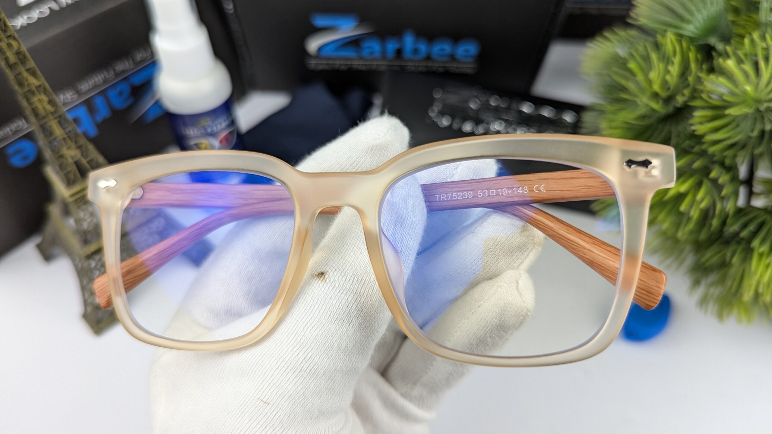 Retro Anti Blue Computer Glasses For Man / ForWomen Flexible TR90 Square Eyeglasses Frame Filter Blue Light Glasses - Image 3