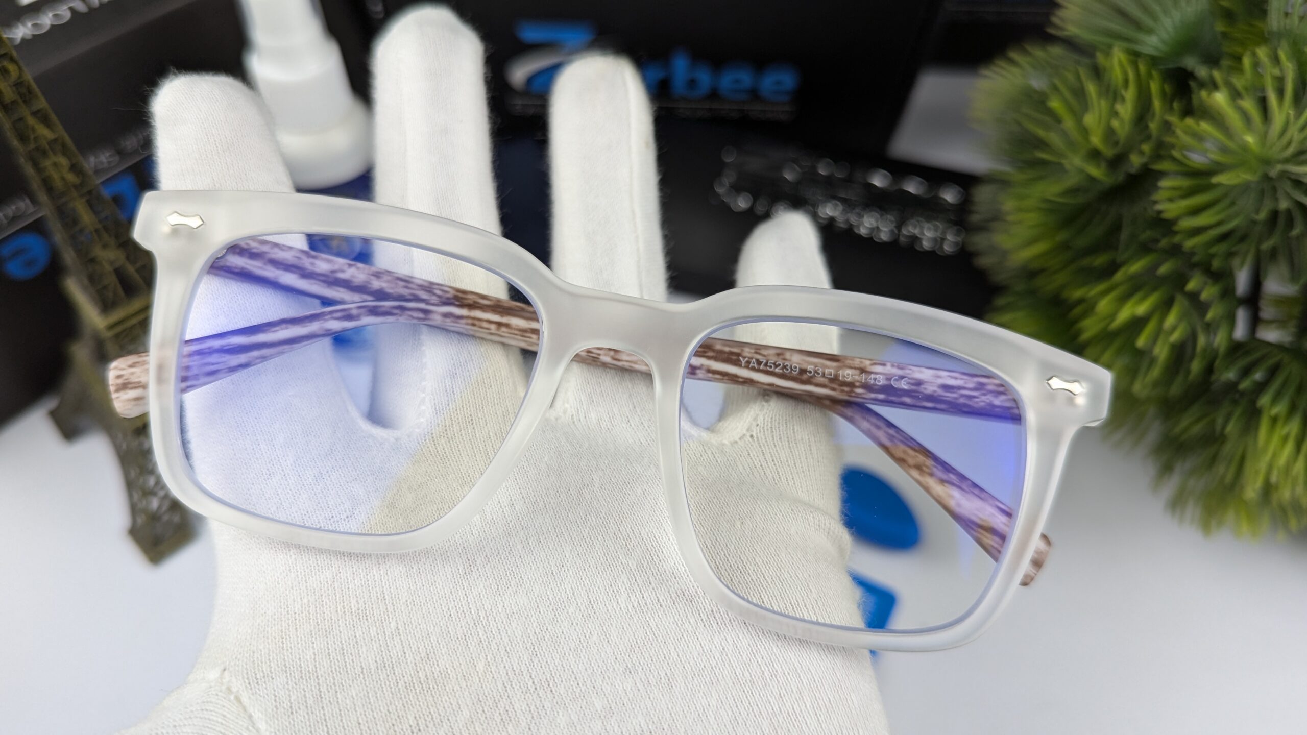 Retro Anti Blue Computer Glasses For Man / ForWomen Flexible TR90 Square Eyeglasses Frame Filter Blue Light Glasses - Image 4