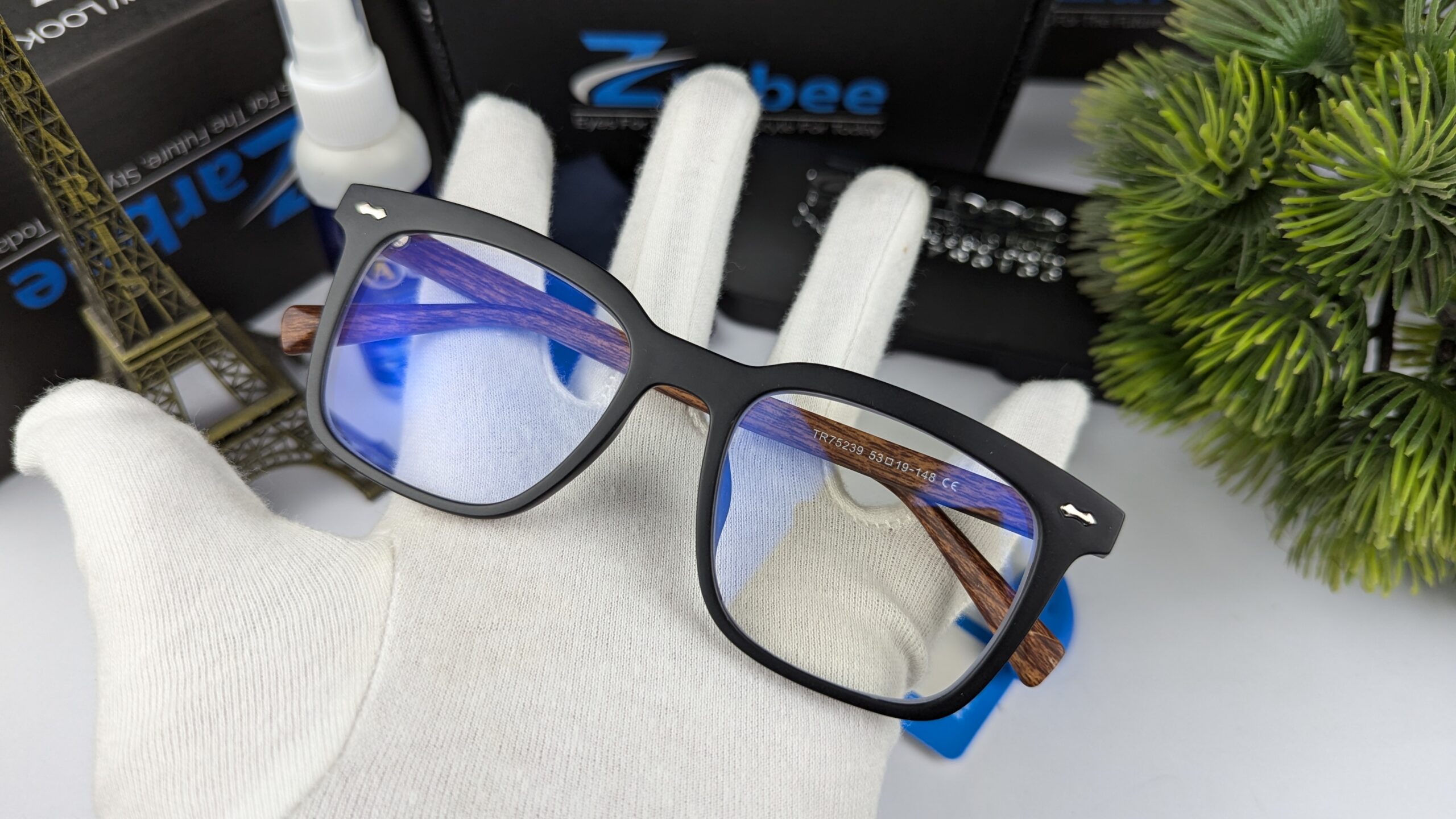 Unisex Anti Blue Computer Glasses For Man / ForWomen Flexible TR90 Square Eyeglasses Frame Filter Blue Light Glasses - Image 3