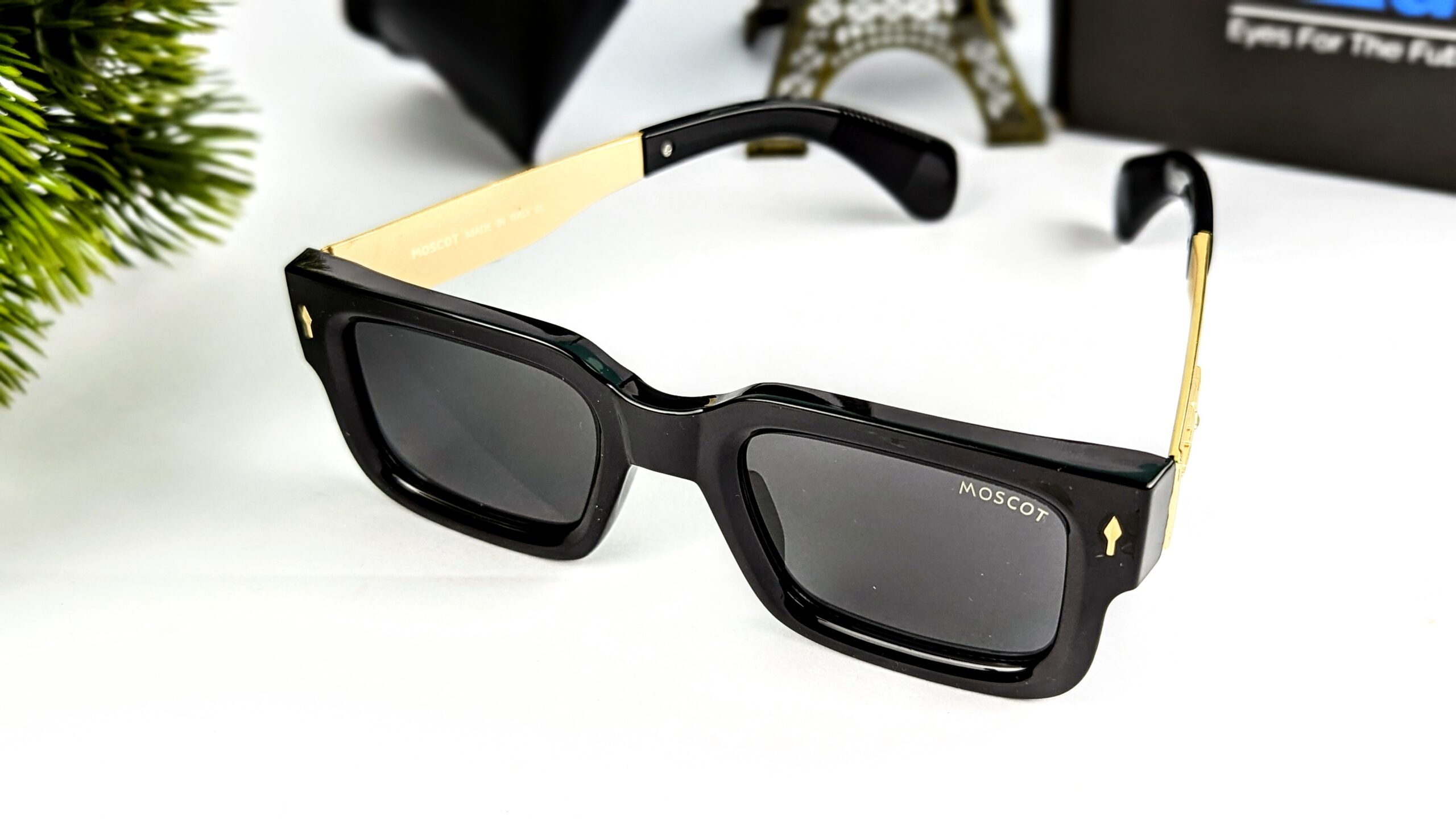 Black&golden Color Unique moscot Sunglasses