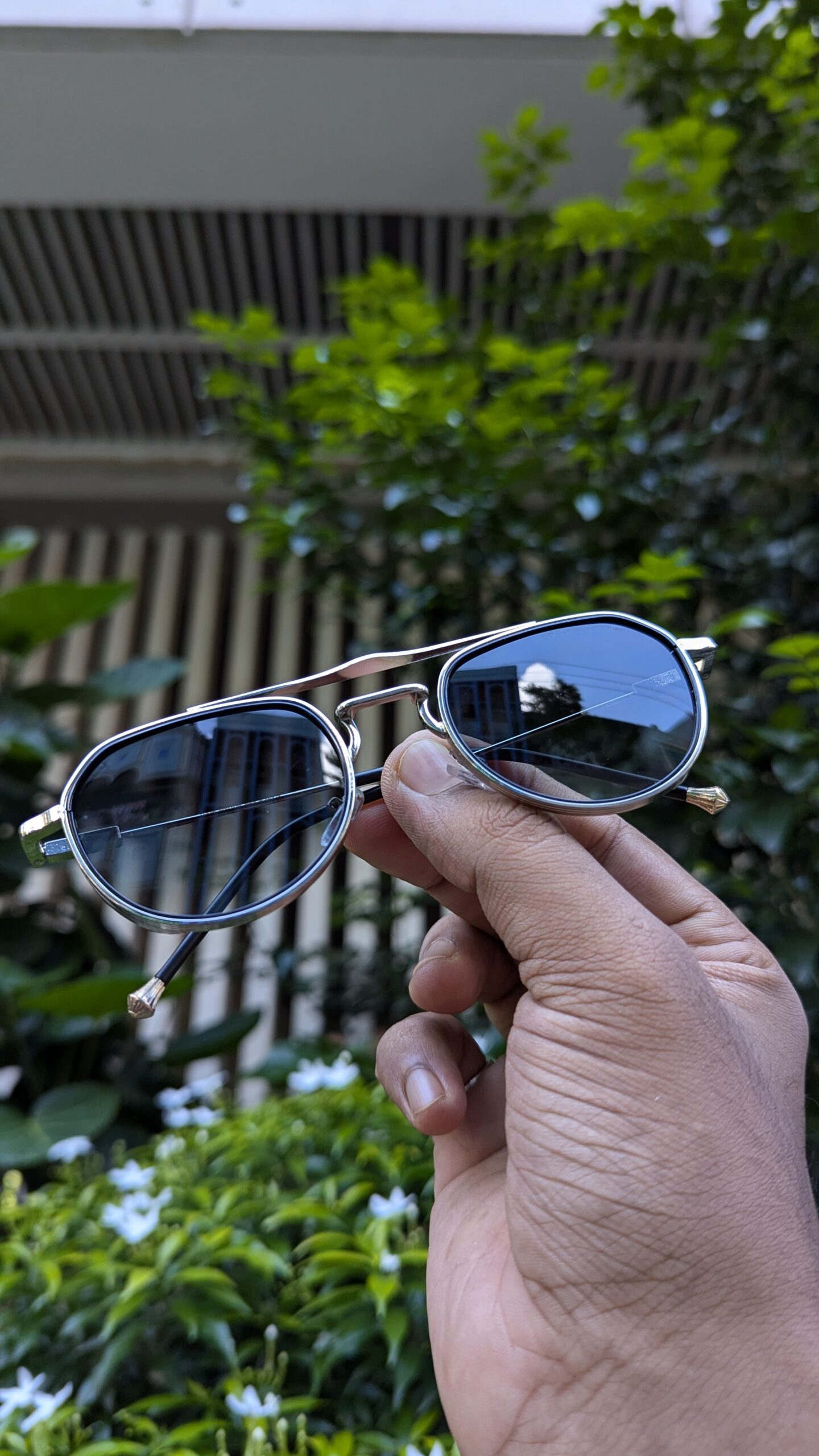 New Sunglasses Metal Flat Top Double Bridge Sun Glasses Men Outdoor Fishing Glasses UV400 - Image 2