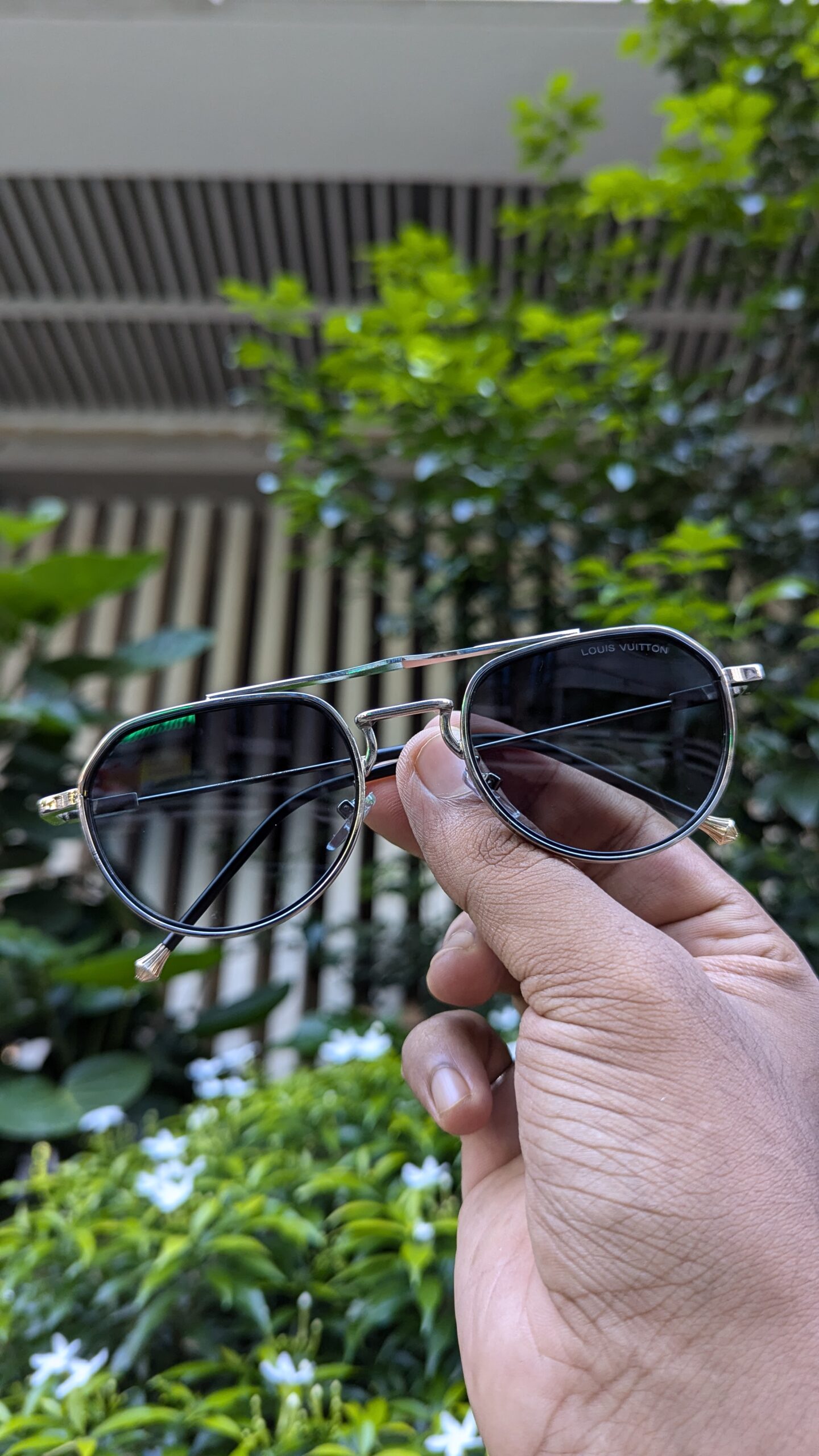 New Sunglasses Metal Flat Top Double Bridge Sun Glasses Men Outdoor Fishing Glasses UV400