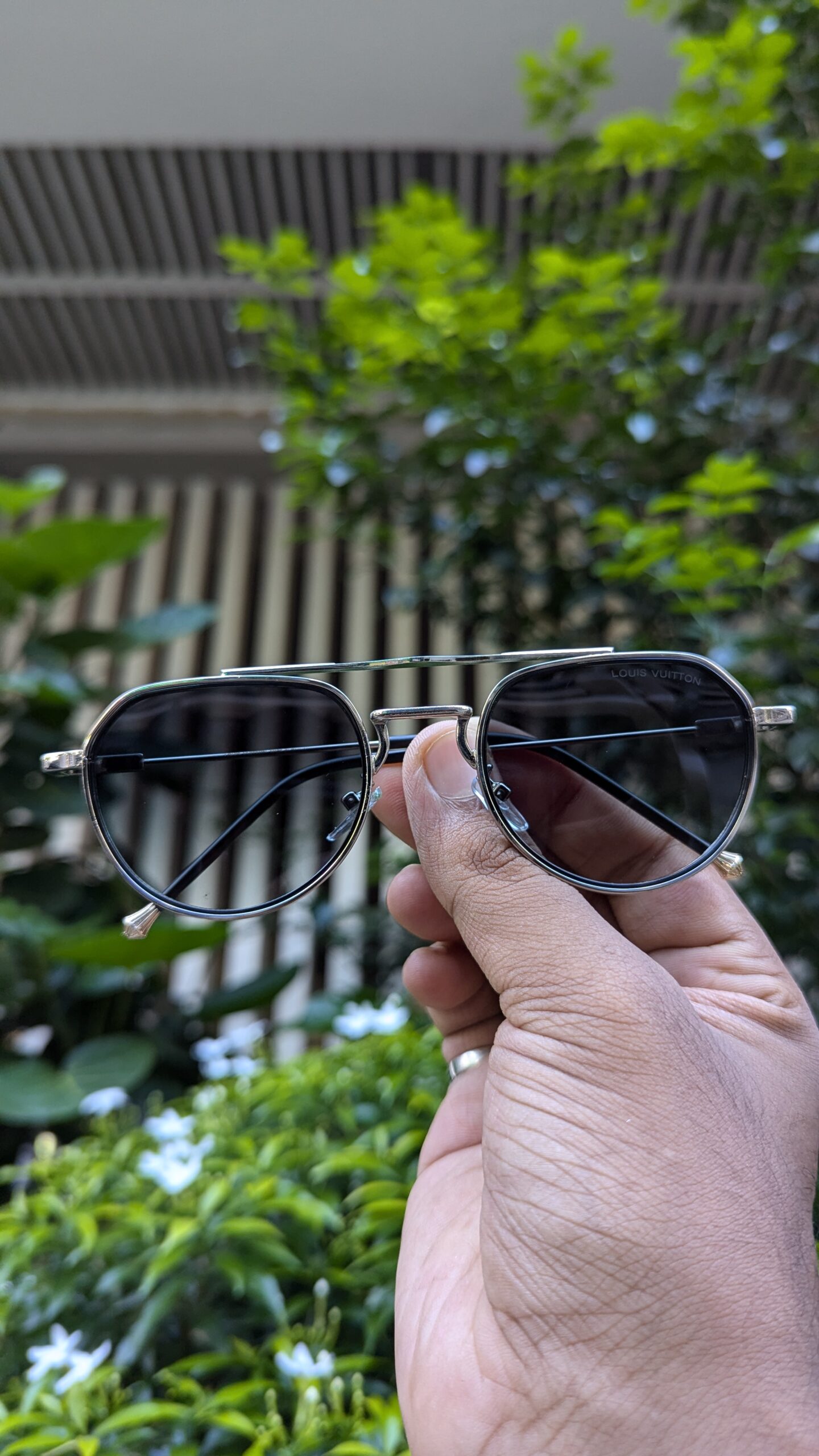 New Sunglasses Metal Flat Top Double Bridge Sun Glasses Men Outdoor Fishing Glasses UV400 - Image 3