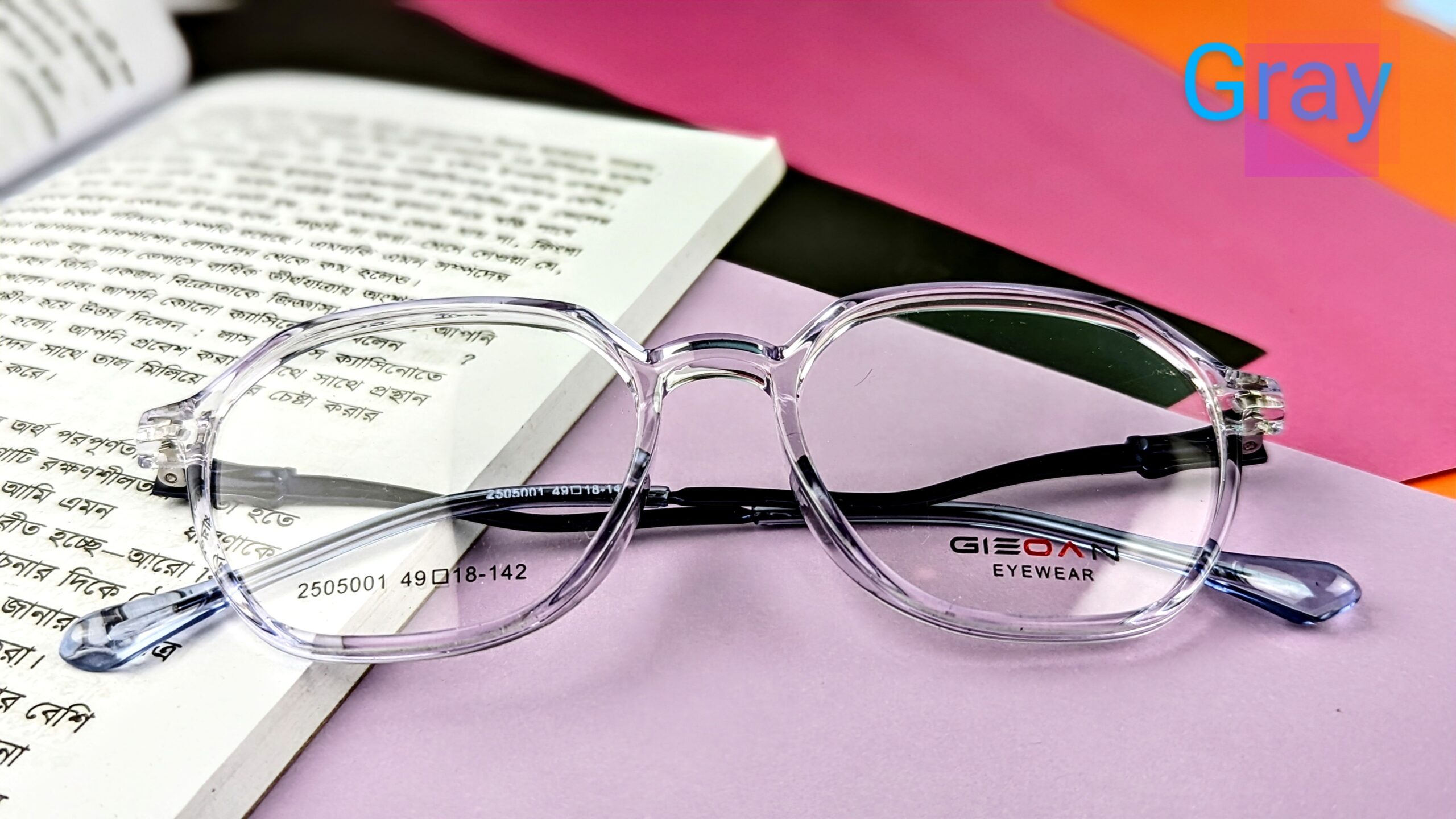 Only frame Enacolor Ultralight Cool Tawny Myopic Glasses Female Transparent Frame Ins Girl New - Image 3