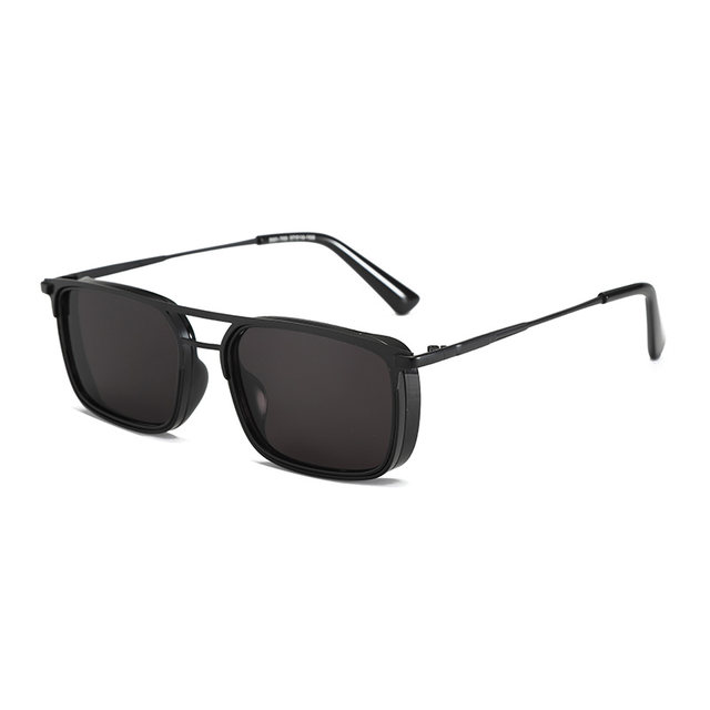 New Rectangular Sunglasses Metal Flat Top Double Bridge Sun Glasses Men Outdoor Fishing Glasses UV400