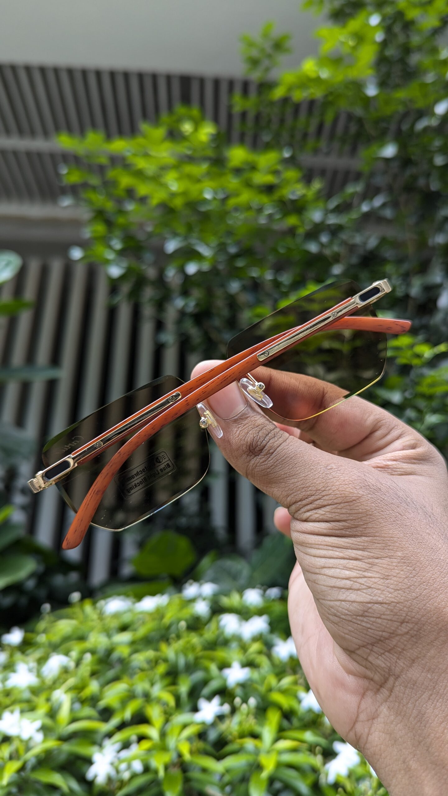 Cartier Rimless Anti Blue Light Blocking Reading Presbyopia photochromic Eyeglassesą„¤ OW3194 - Image 3