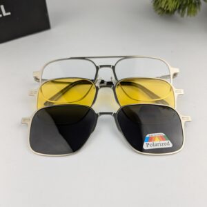 Cartier 3 In 1 Sunglasses Men Polarized Sunglasses Night Vision Eyewear Magnetic Sun Glasses Frame Spectacles 3 Lens Unisex Anti-UV Spectacles Fashion Eyeglass