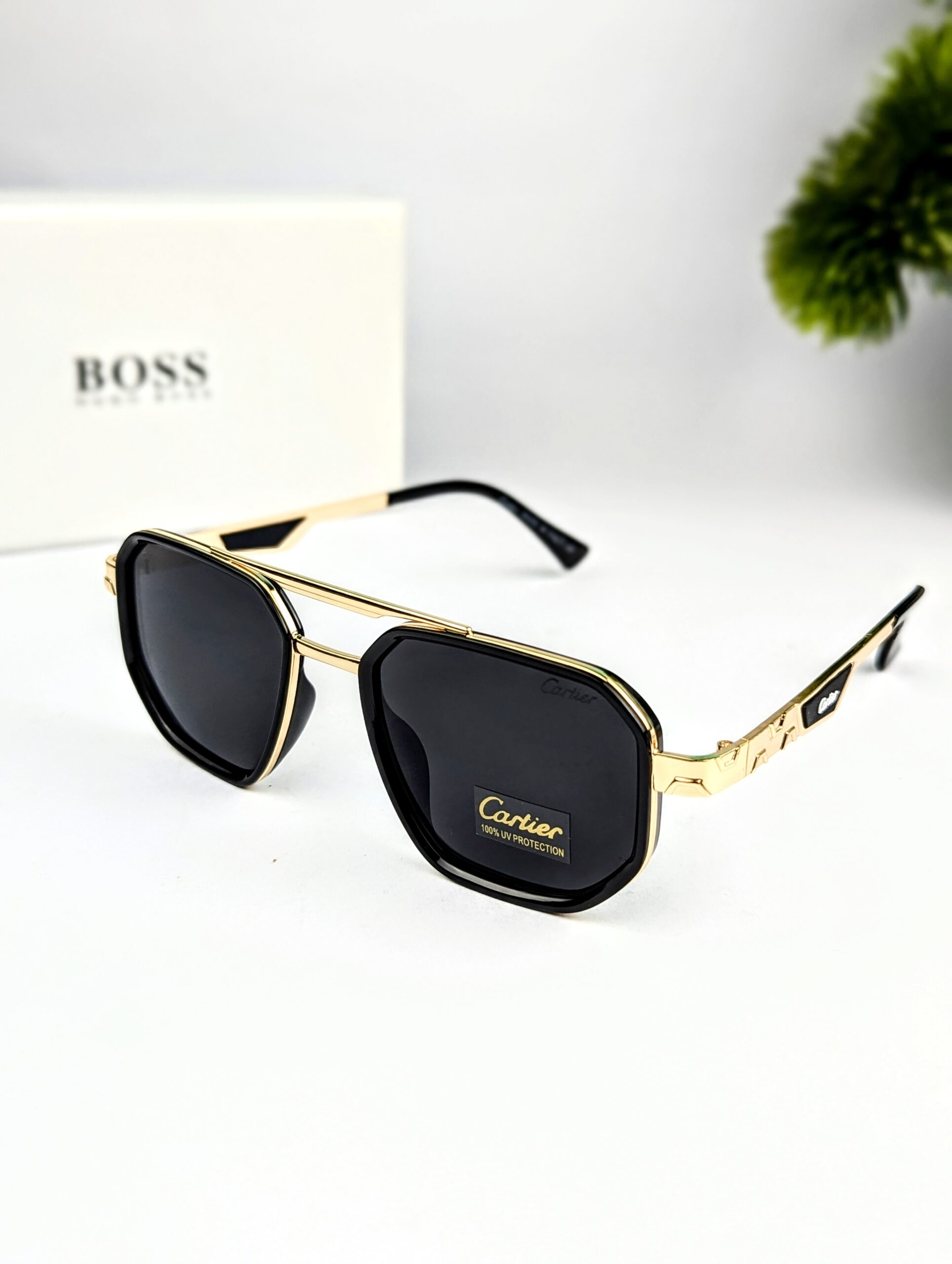 Cartier Sunglasses Men Driving New Fashion Large Frame Fishing Driving Glasses Anti-UV Sunglasses