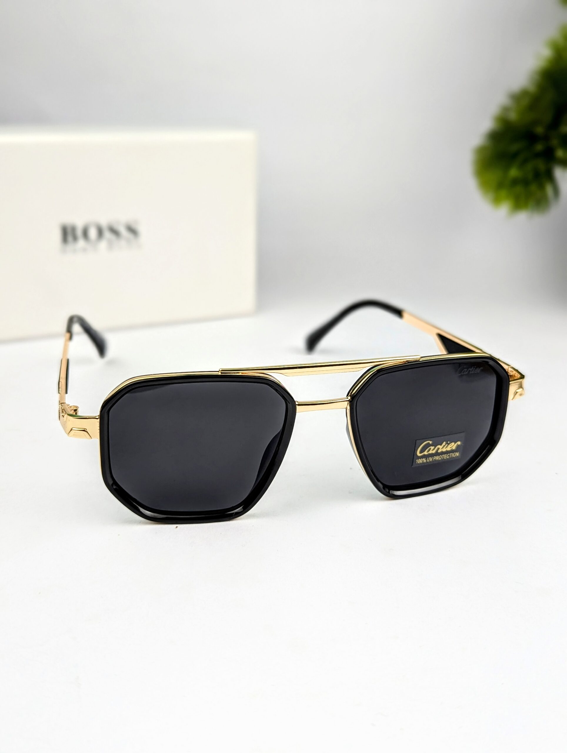 Cartier Sunglasses Men Driving New Fashion Large Frame Fishing Driving Glasses Anti-UV Sunglasses - Image 2