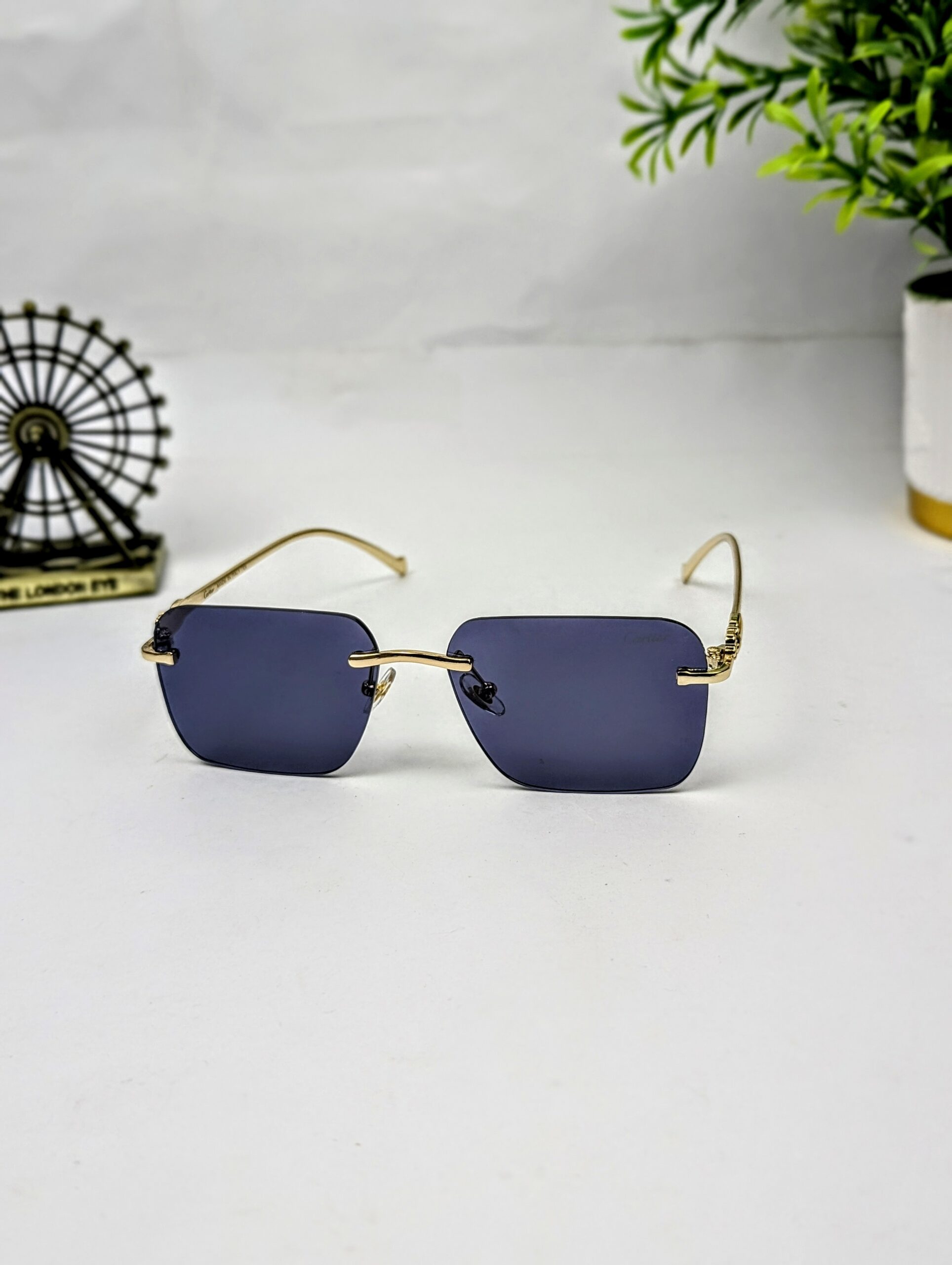 Cartier premium quality unisex rimless sunglasses