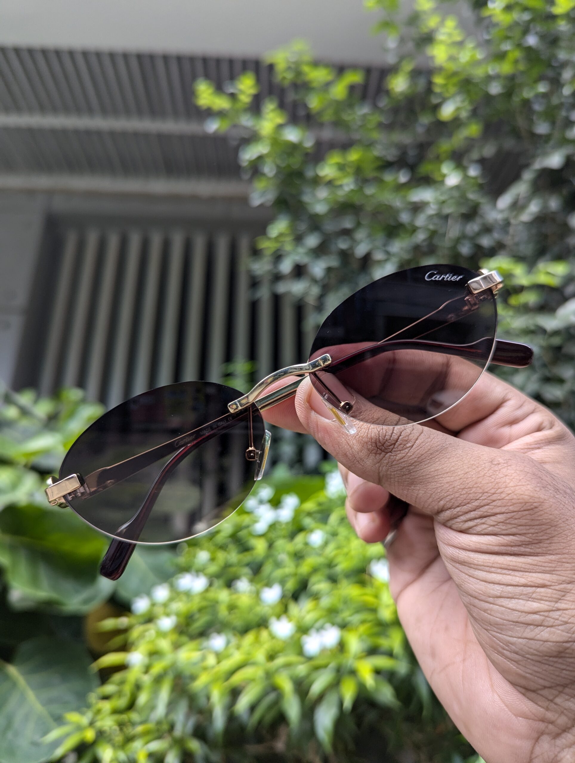 Cartier premium quality unisex rimless sunglasses