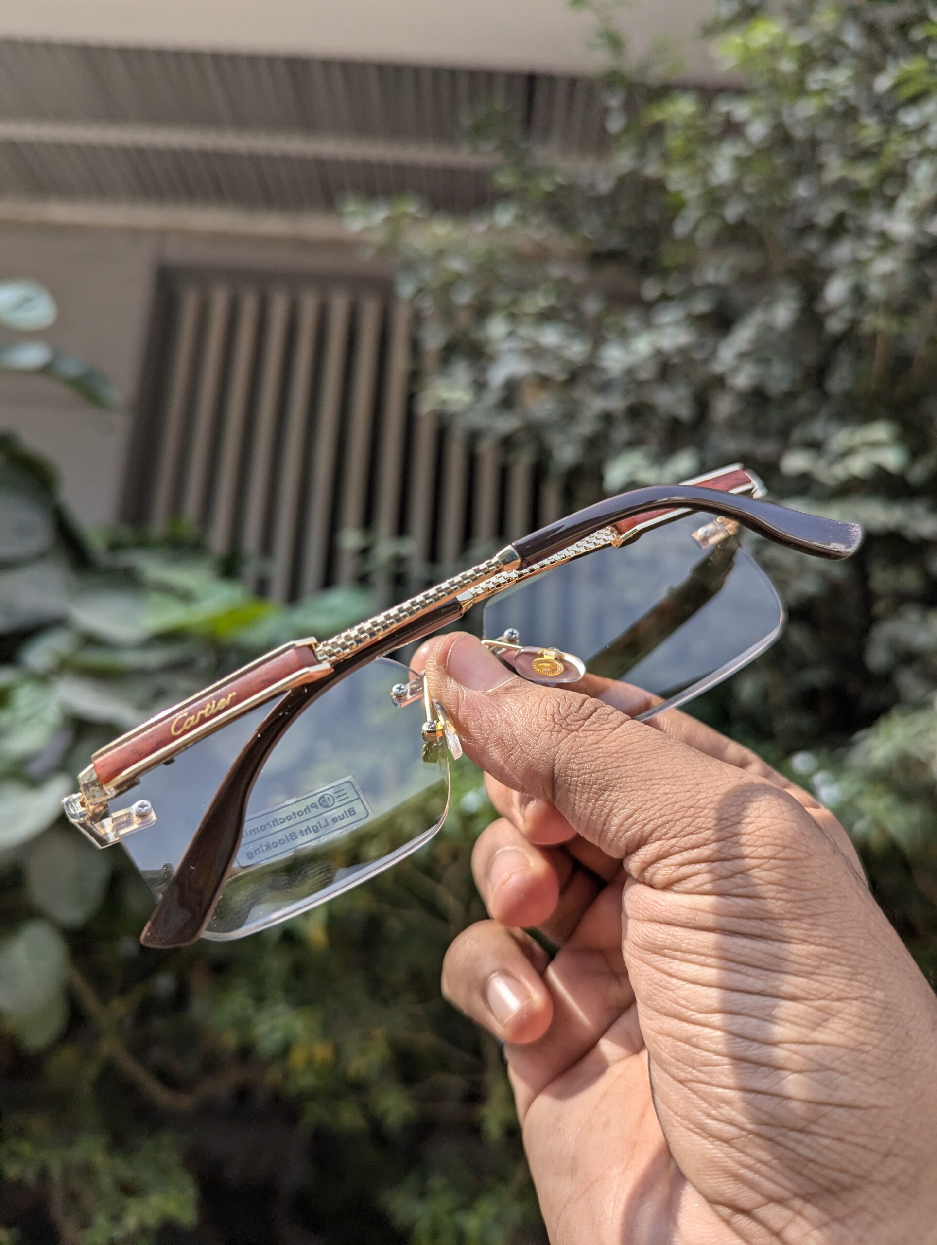 Cartier Rimless Anti Blue Light Blocking Reading Presbyopia photochromic Eyeglassesą„¤ - Image 2