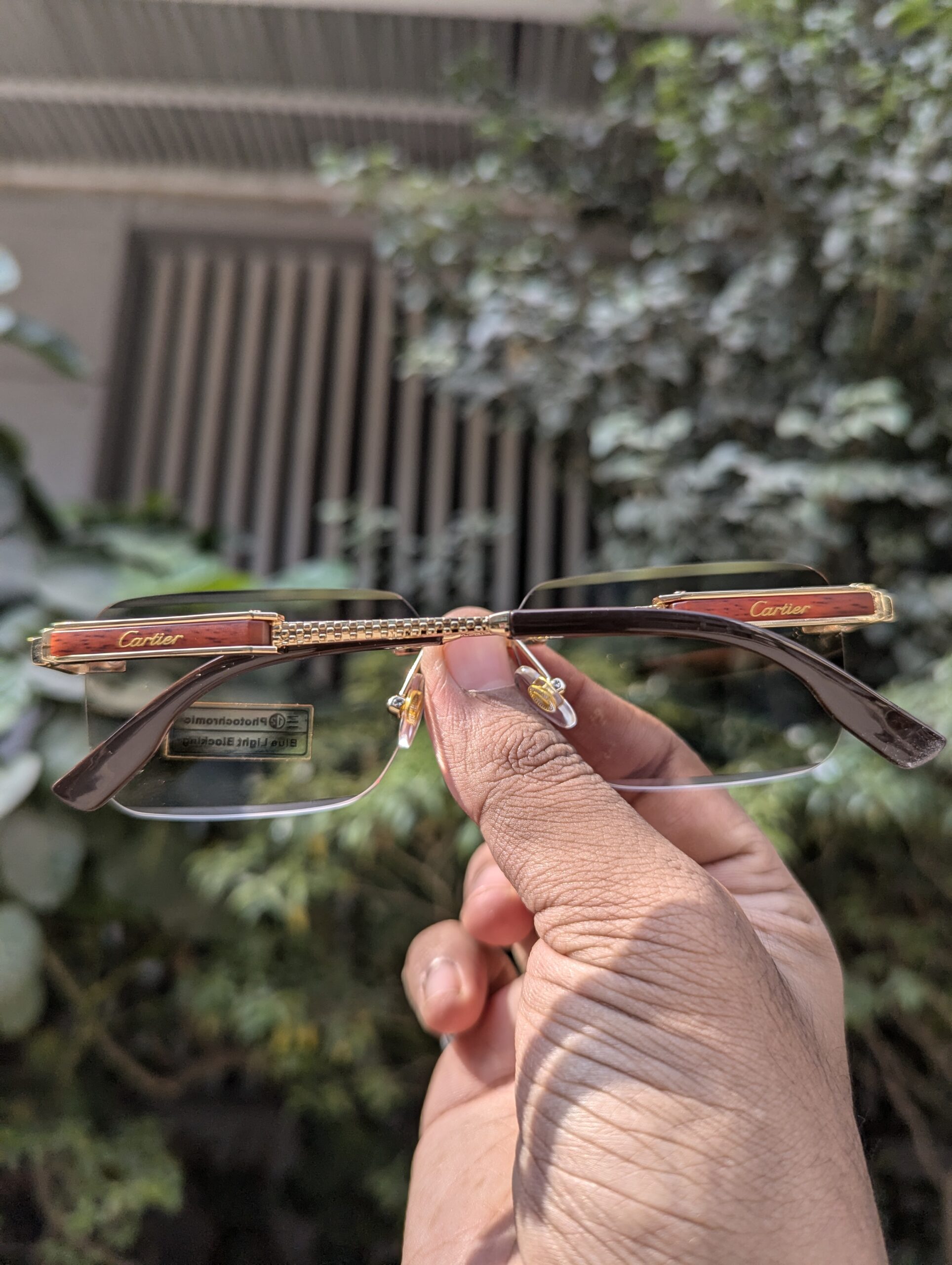 Cartier Rimless Anti Blue Light Blocking Reading Presbyopia photochromic Eyeglassesą„¤ - Image 4