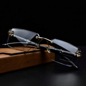 Cartier Rimless Anti Blue Light Blocking Reading Presbyopia photochromic Eyeglasses।👁️