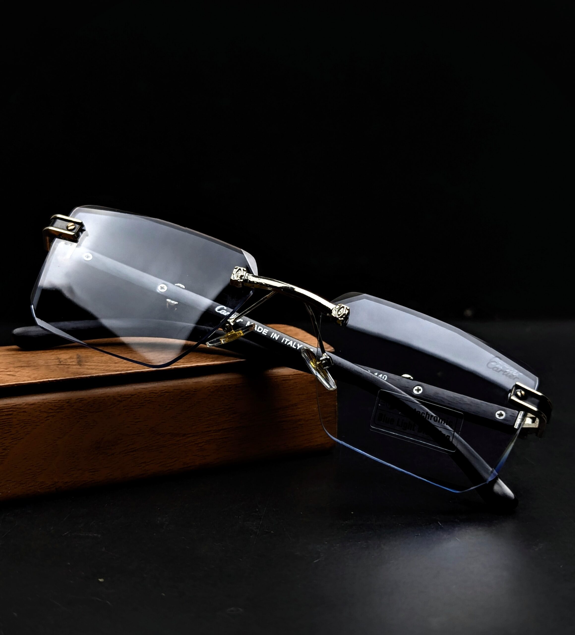 C a r t i e r Rimless Anti Blue Light Blocking Reading Presbyopia photochromic Eyeglassesą„¤ - Image 3