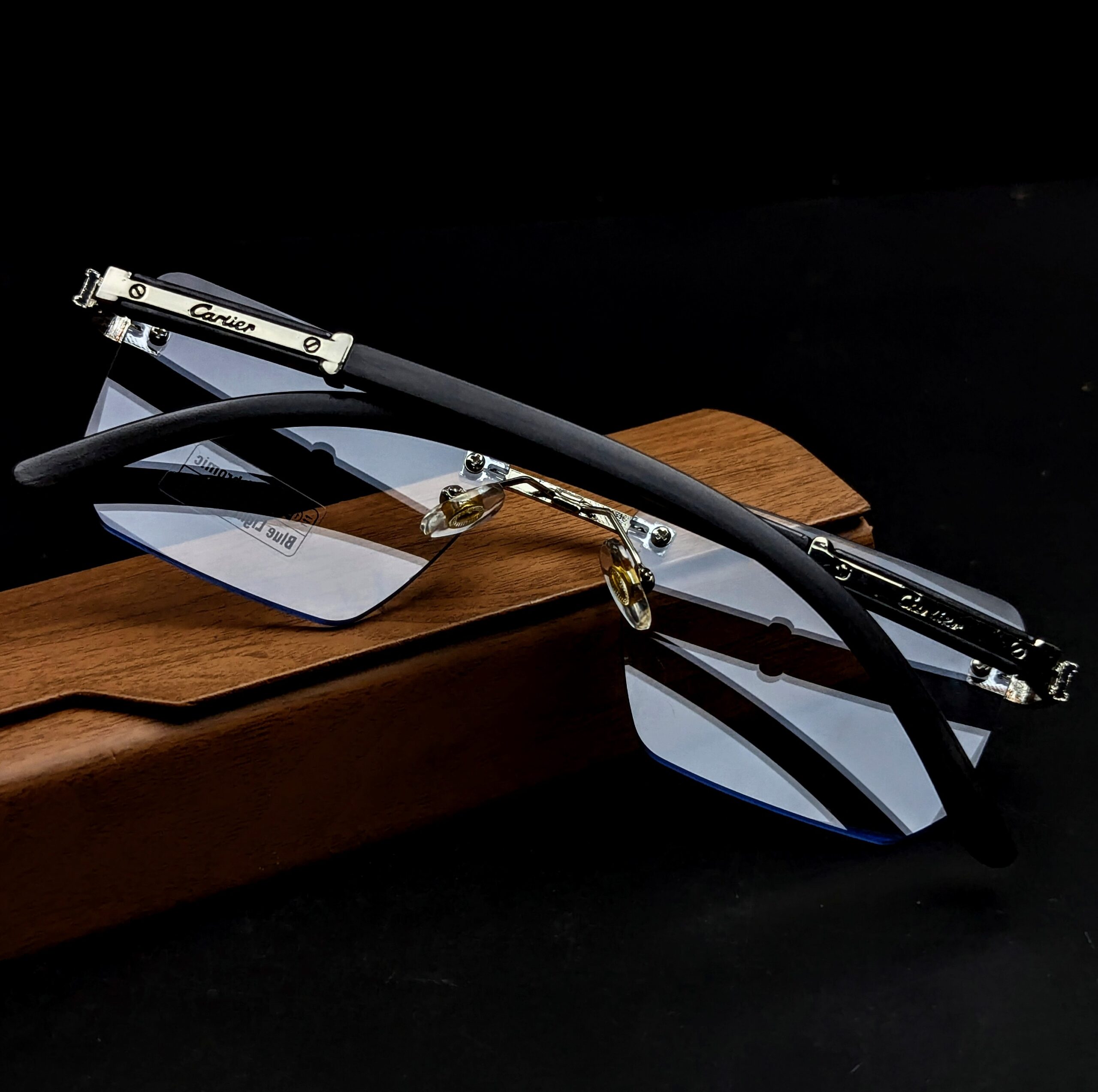 C a r t i e r Rimless Anti Blue Light Blocking Reading Presbyopia photochromic Eyeglassesą„¤ - Image 4