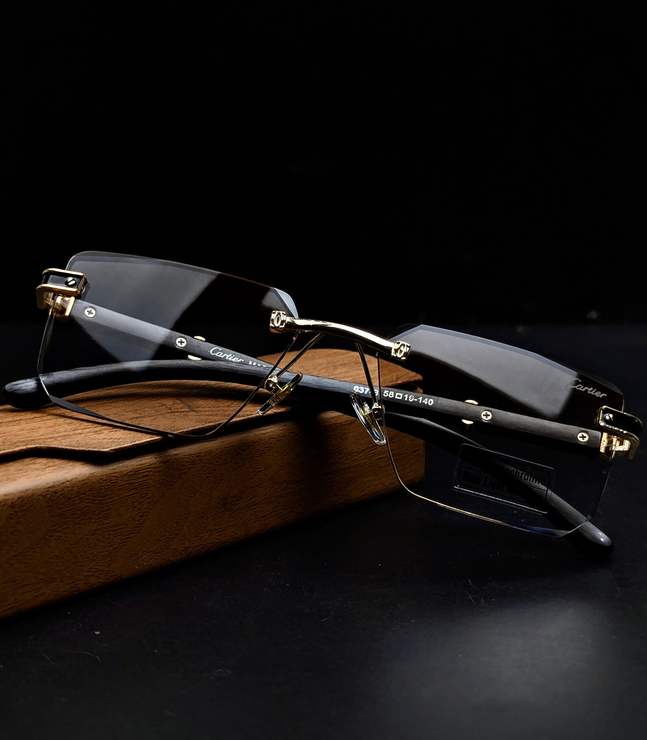 Cartier Rimless Anti Blue Light Blocking Reading Presbyopia photochromic Eyeglassesą„¤