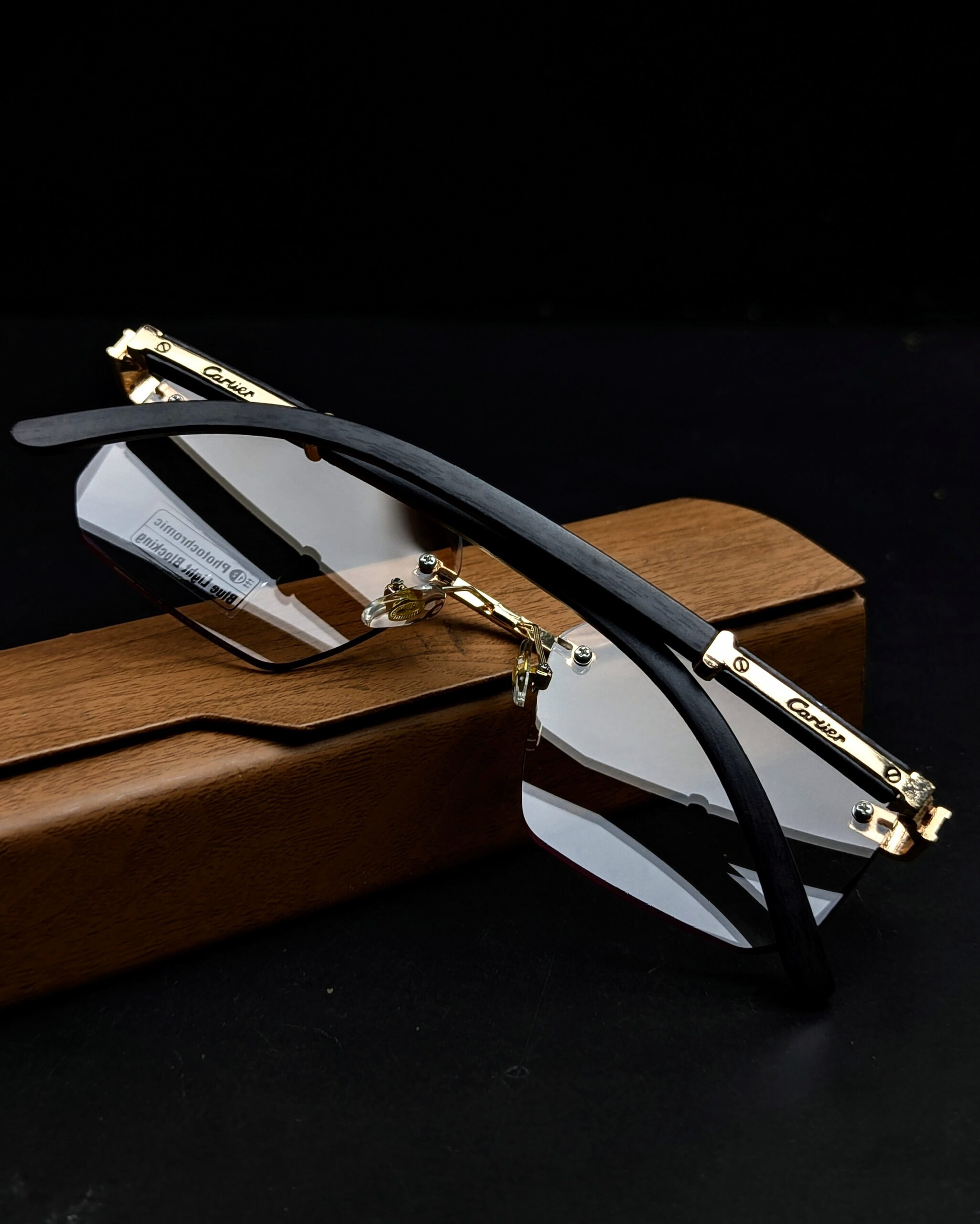 Cartier Rimless Anti Blue Light Blocking Reading Presbyopia photochromic Eyeglassesą„¤ - Image 3