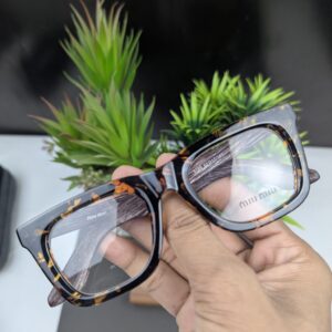Stylish Tortoise Shell Rectangular Eyeglasses Frames - Miu Miu Inspired