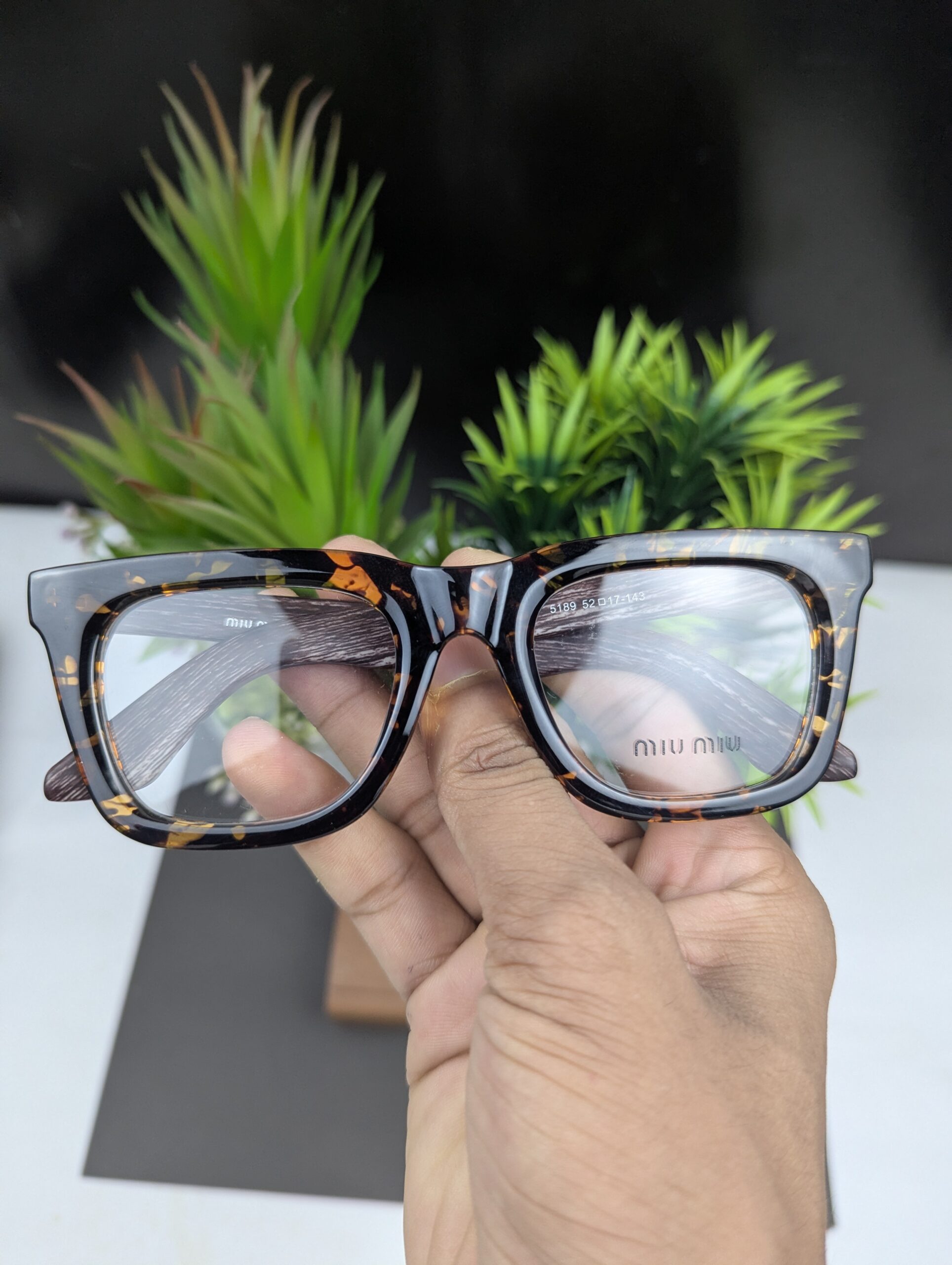 Stylish Tortoise Shell Rectangular Eyeglasses Frames - Miu Miu Inspired - Image 5