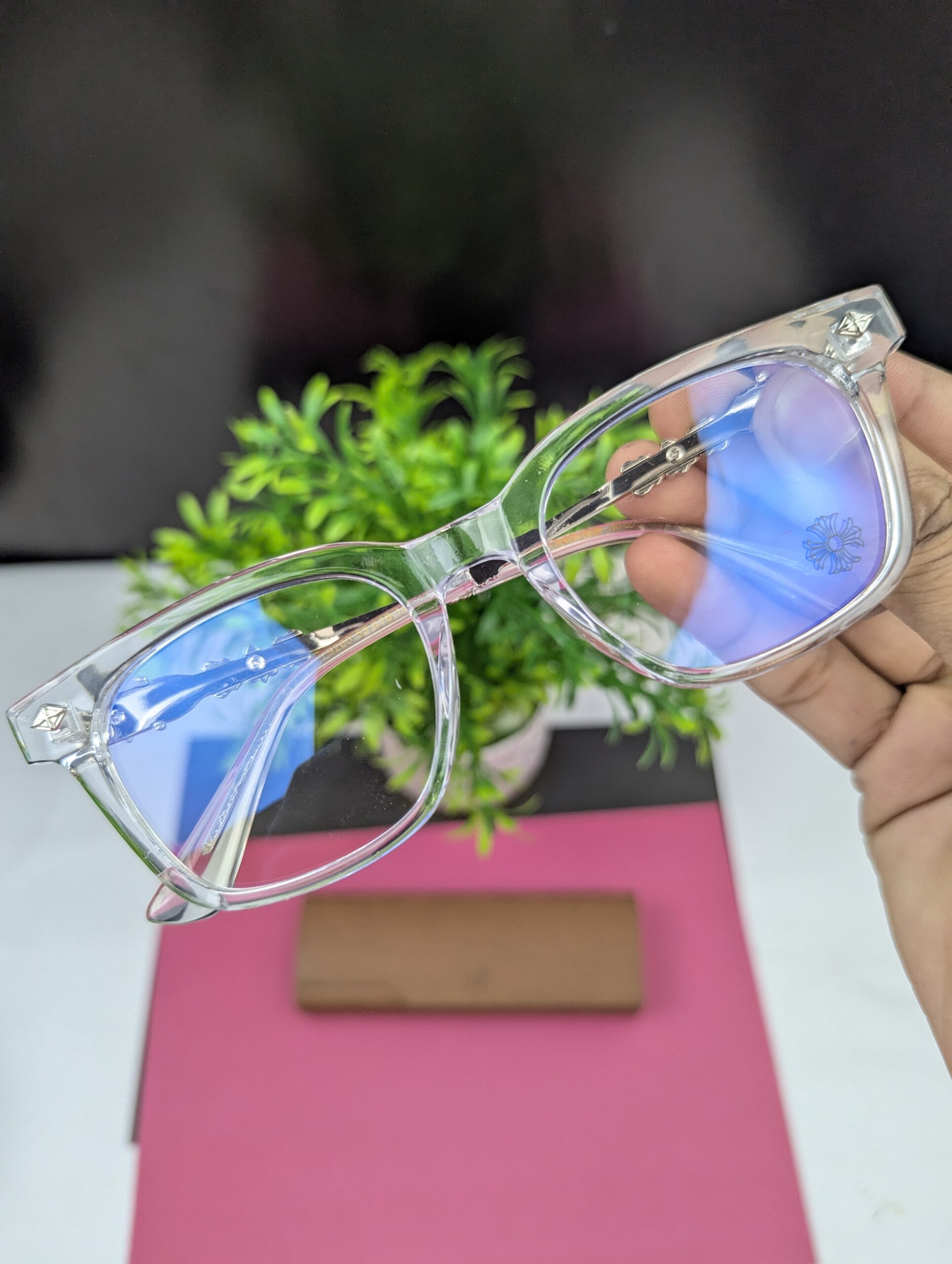 Stylish Transparent Blue Light Blocking Glasses – Square Frame