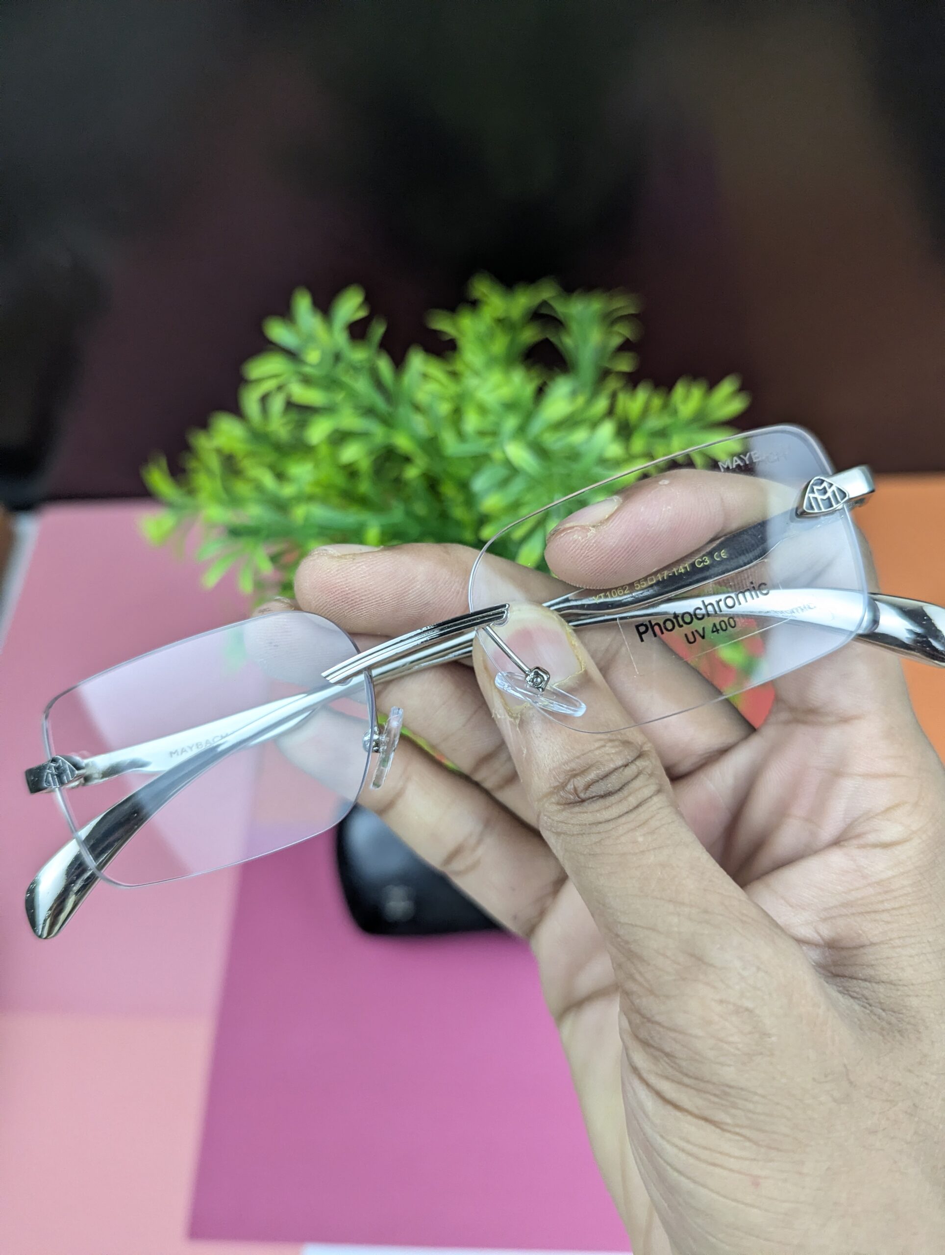 Maybach Premium Rimless Photochromic UV400 Eyeglasses - Image 5