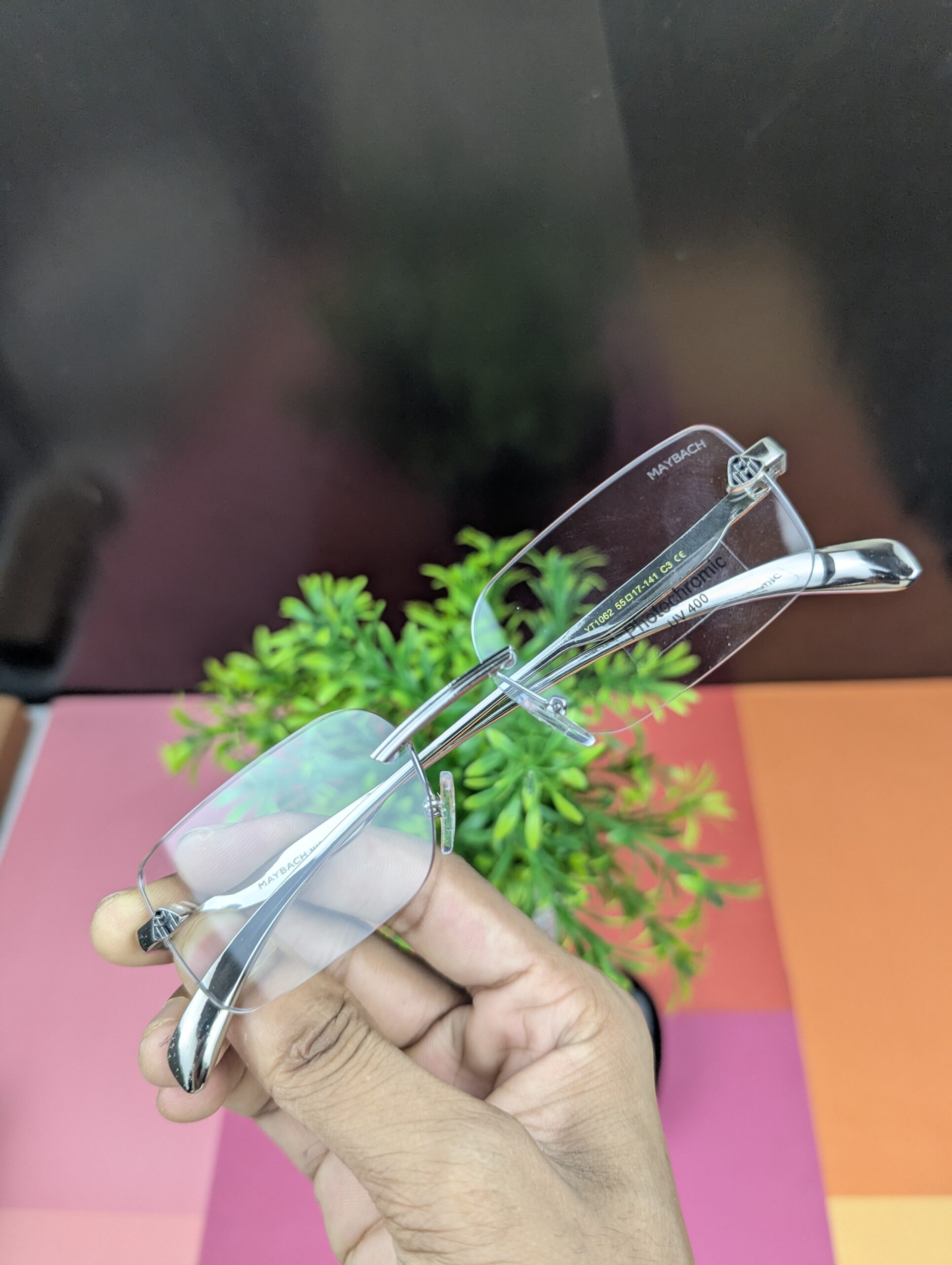 Maybach Premium Rimless Photochromic UV400 Eyeglasses - Image 3