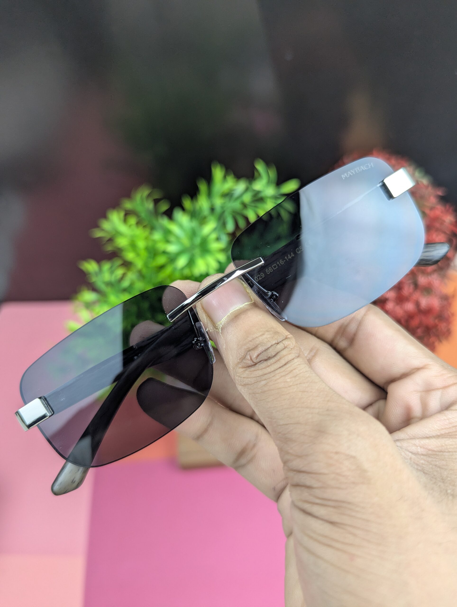Luxury Rimless Square Sunglasses