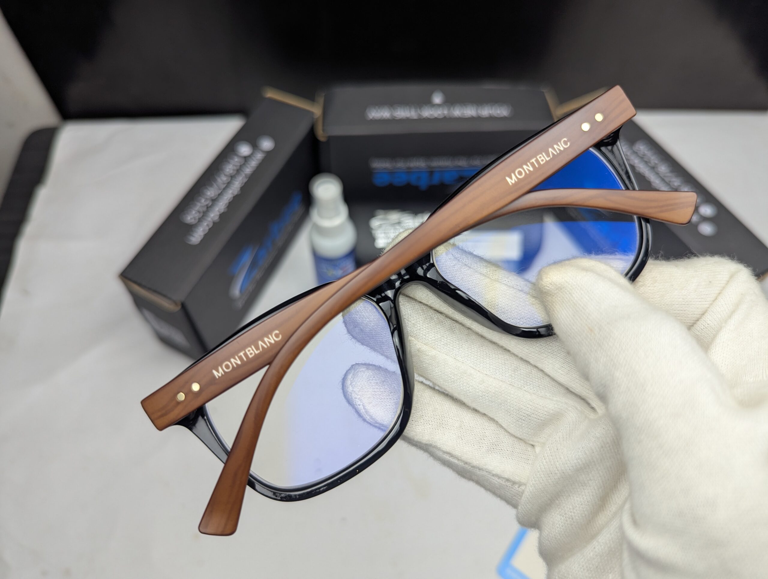 Mont Blanc Premium Glossy Black Square Eyeglasses Frame - Image 4