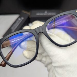 Mont Blanc Premium Matte Black Square Eyeglasses Frame