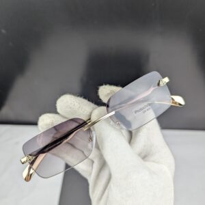 Premium Rimless Photochromic Eyeglasses – Gold Frame