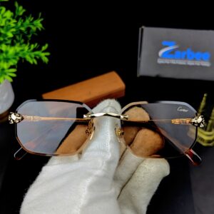 Cartier Panthère Gold Rimless Rectangular Sunglasses / Eyeglasses