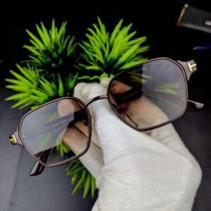 Tom Ford Designer Square Sunglasses for Men & Women – Metallic Brown Frame