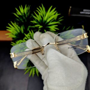 Luxury Rimless Gold Frame Photochromic UV400 Sunglasses / Eyeglasses