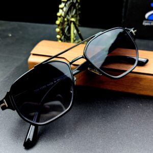 Tom Ford Designer Double-Bridge Square Black Sunglasses for Men & Women
