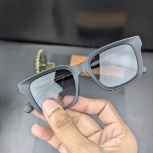 Emporio Armani Matte Black Thick-Rim Square Eyeglasses / Sunglasses
