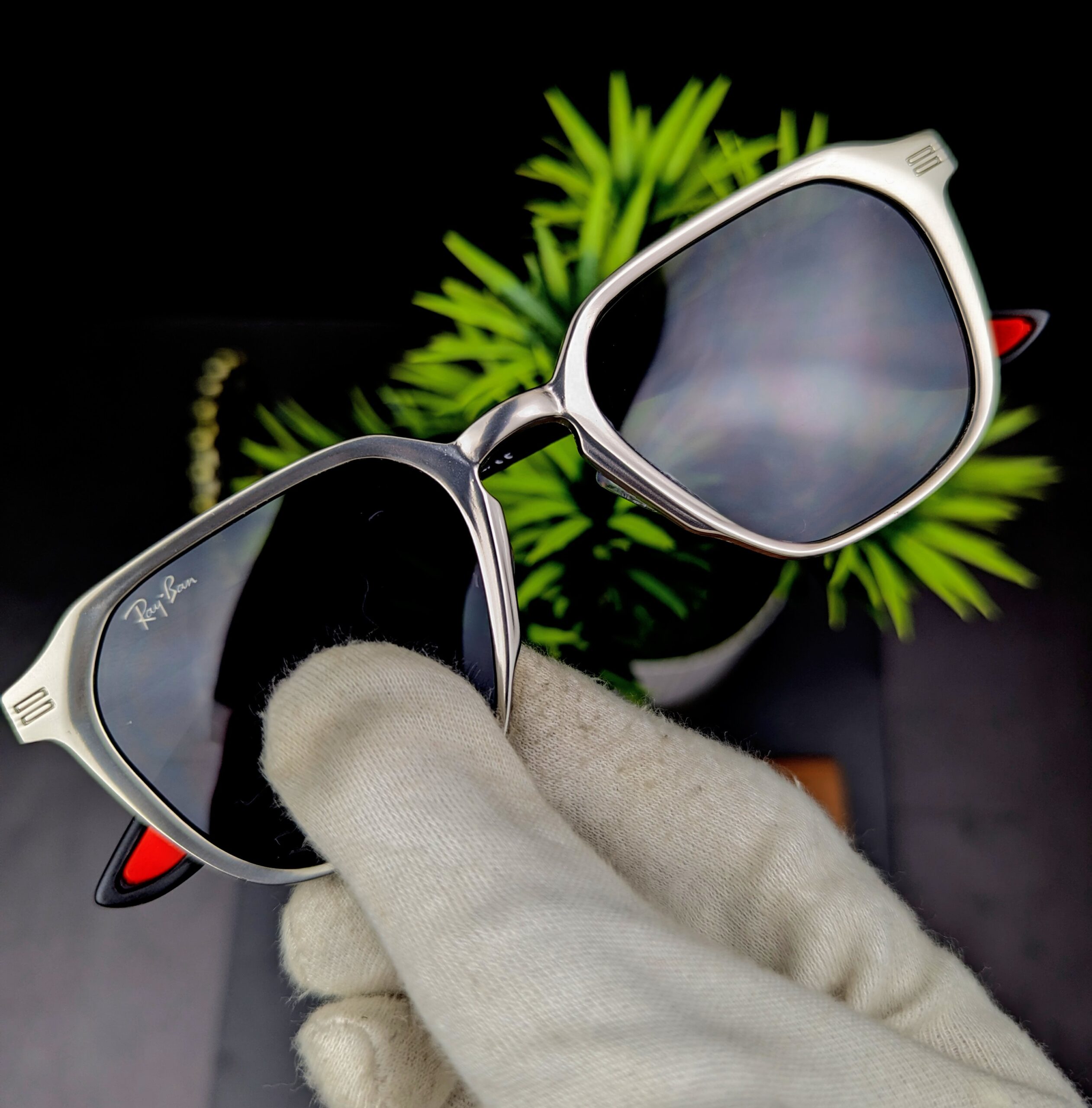 Ray-Ban Classic Square Metallic Frame Sunglasses – Black Lenses - Image 3