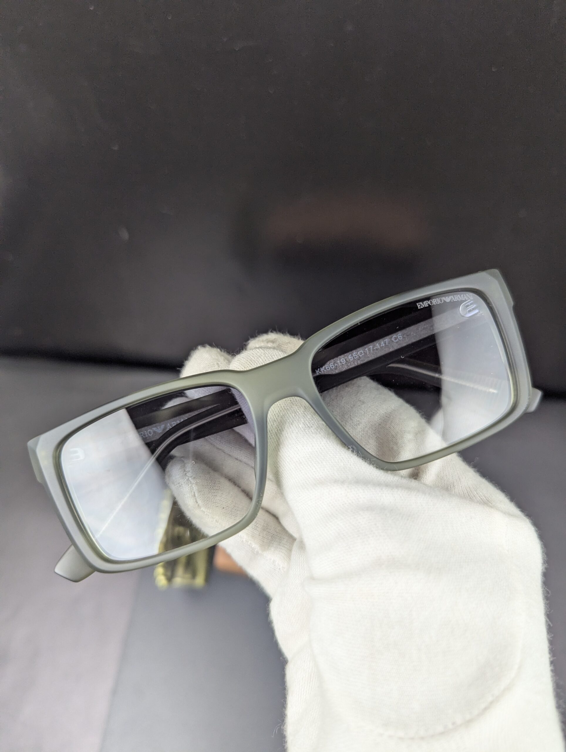 Emporio Armani Matte Olive Green Square Sunglasses – Men’s Designer Eyewear