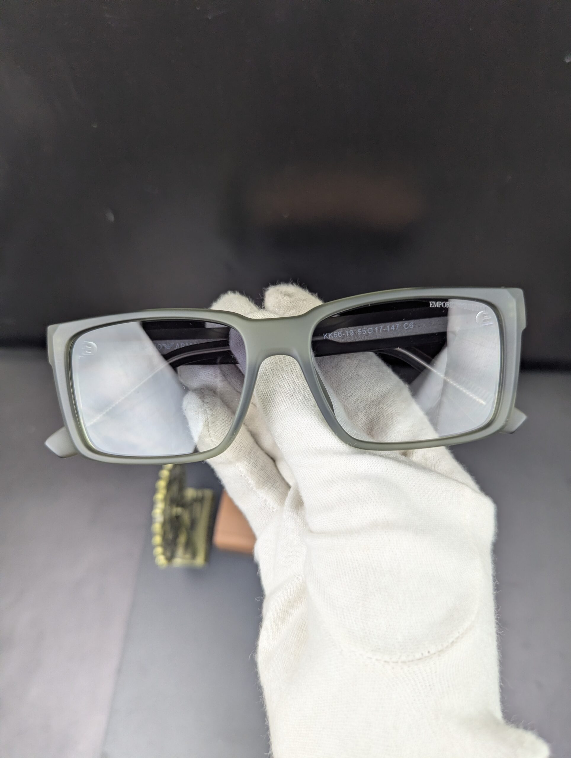 Emporio Armani Matte Olive Green Square Sunglasses – Men’s Designer Eyewear - Image 3