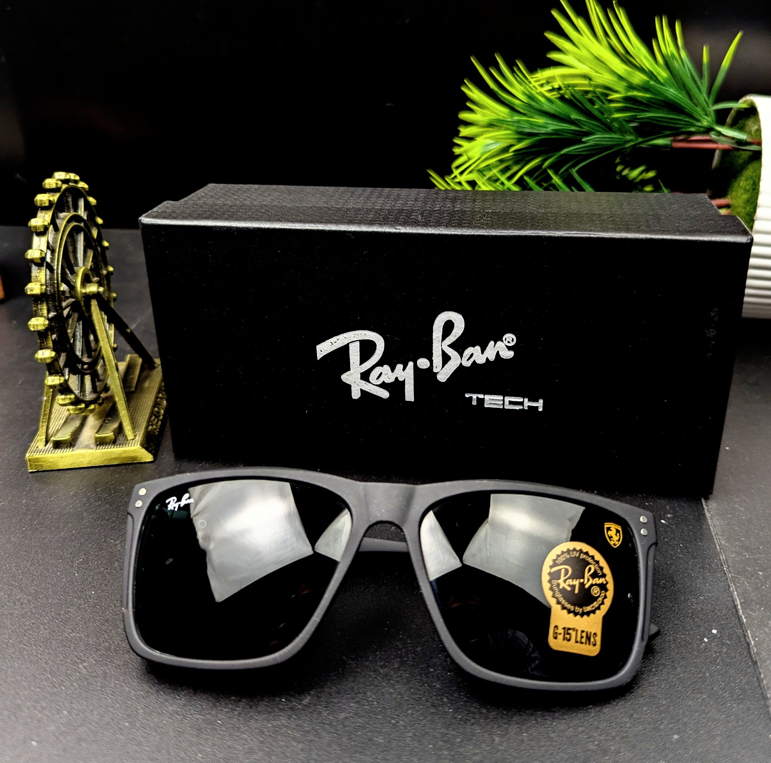 Ray-Ban Scuderia Ferrari Matte Black Square Sunglasses - Image 3